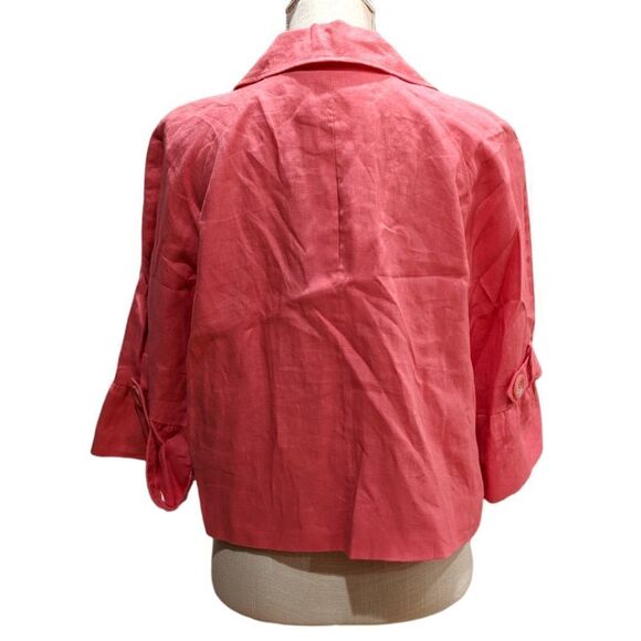 NWT Sandro Sportswear Petite Women's 100% Linen Coral Button Jacket Size PXL - Picture 2 of 10